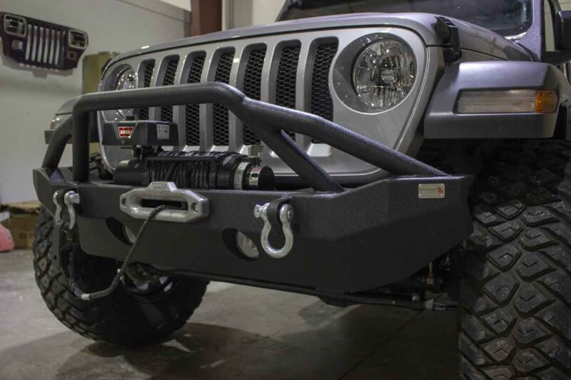 Jeep Wrangler Unlimited JLU Front Bumper - Fishbone Offroad - Mid-Width Winch - Black - `18-`27